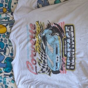White Corvette graphic tee womens